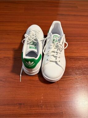 Adidas Stan Smith White & Green Leather Sneakers